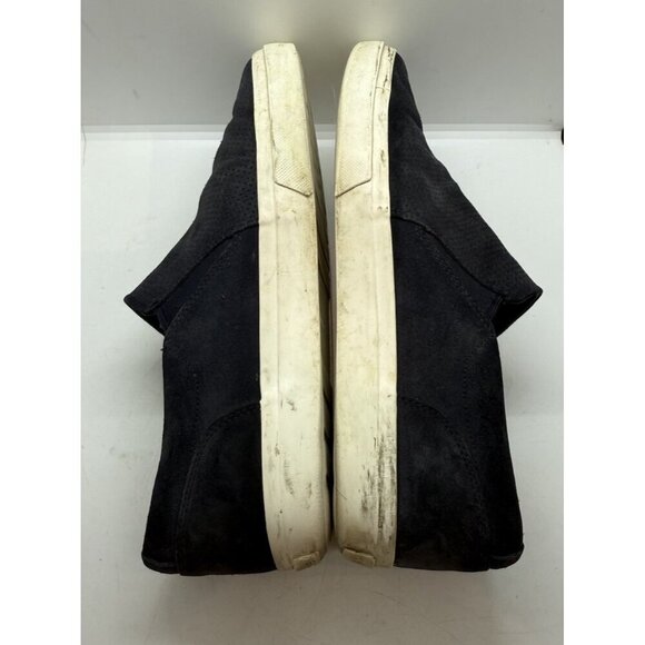 Vince Mens Navy Suede Perforated Leather Loafer Sneaker White Soles US 12M 46 EU - Picture 5 of 9